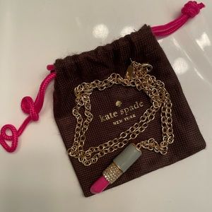 100% AUTHENTIC KATE SPADE ENAMEL LIPSTICK PENDANT NECKLACE